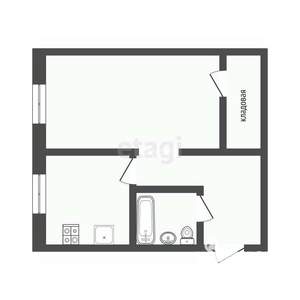 1-к квартира, вторичка, 33м2, 1/4 этаж