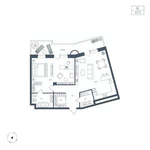 1-к квартира, вторичка, 88м2, 7/8 этаж