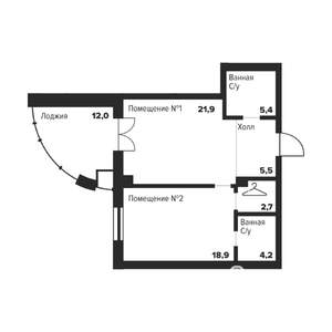 1-к квартира, вторичка, 59м2, 6/29 этаж