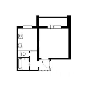 2-к квартира, вторичка, 40м2, 1/10 этаж