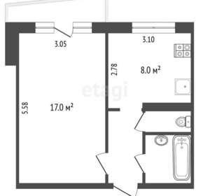 1-к квартира, вторичка, 33м2, 8/9 этаж
