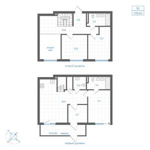 3-к квартира, вторичка, 110м2, 1/9 этаж