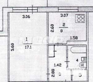 1-к квартира, вторичка, 33м2, 7/9 этаж