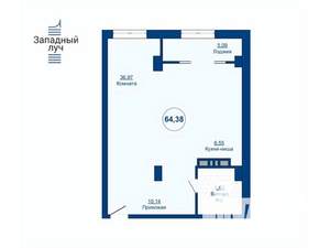 1-к квартира, вторичка, 64м2, 9/24 этаж