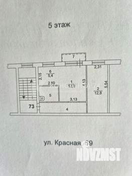 2-к квартира, вторичка, 42м2, 5/5 этаж