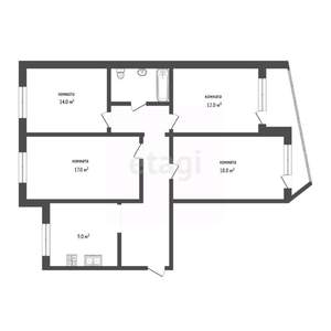 4-к квартира, вторичка, 85м2, 6/9 этаж