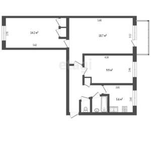 3-к квартира, вторичка, 60м2, 5/5 этаж