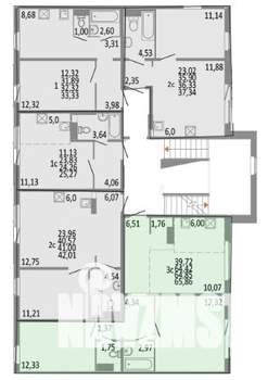 3-к квартира, строящийся дом, 65м2, 10/10 этаж