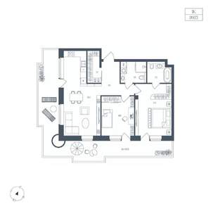 1-к квартира, вторичка, 90м2, 3/8 этаж