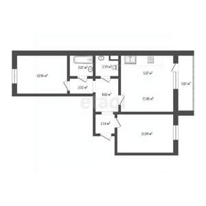 2-к квартира, вторичка, 54м2, 2/10 этаж