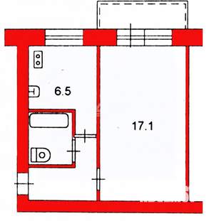 1-к квартира, вторичка, 31м2, 5/5 этаж