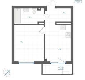 1-к квартира, вторичка, 41м2, 4/18 этаж