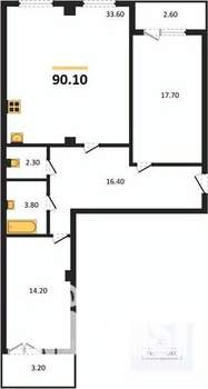 3-к квартира, вторичка, 91м2, 9/9 этаж