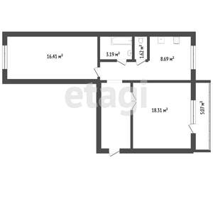 2-к квартира, вторичка, 58м2, 8/9 этаж