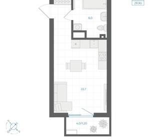 Студия квартира, вторичка, 30м2, 8/18 этаж