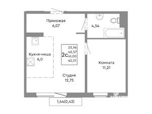 2-к квартира, вторичка, 41м2, 5/10 этаж