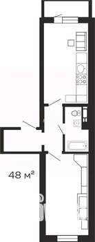 1-к квартира, вторичка, 45м2, 16/21 этаж