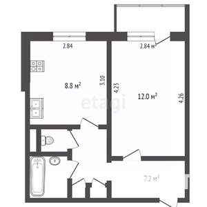 1-к квартира, вторичка, 41м2, 1/10 этаж