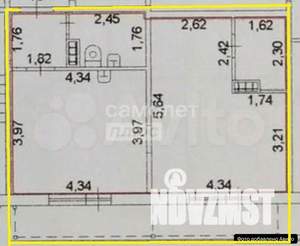 2-к квартира, вторичка, 48м2, -1/10 этаж