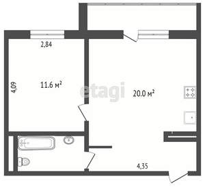2-к квартира, вторичка, 42м2, 6/10 этаж