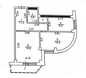 2-к квартира, вторичка, 60м2, 17/17 этаж