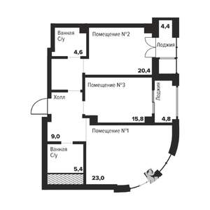 2-к квартира, вторичка, 78м2, 5/29 этаж