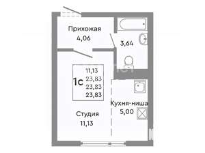 Студия квартира, вторичка, 24м2, 2/10 этаж