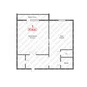 1-к квартира, вторичка, 40м2, 2/10 этаж