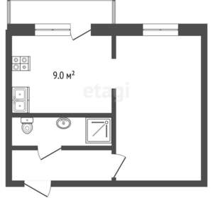 1-к квартира, вторичка, 32м2, 1/10 этаж