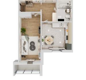 1-к квартира, вторичка, 36м2, 6/18 этаж