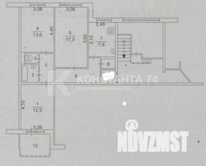 3-к квартира, вторичка, 66м2, 10/10 этаж