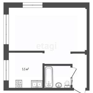 1-к квартира, вторичка, 32м2, 1/5 этаж