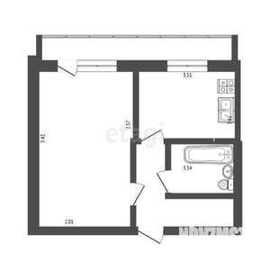 1-к квартира, вторичка, 30м2, 2/5 этаж