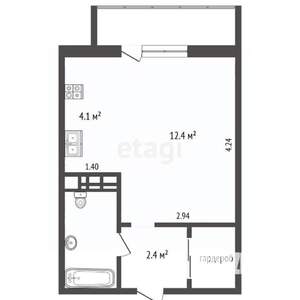 Студия квартира, вторичка, 24м2, 10/10 этаж