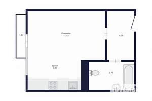 1-к квартира, вторичка, 24м2, 2/10 этаж