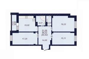 3-к квартира, вторичка, 91м2, 10/14 этаж