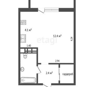 Студия квартира, вторичка, 24м2, 10/10 этаж