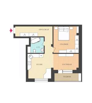 Студия квартира, вторичка, 66м2, 12/20 этаж