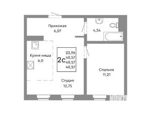 2-к квартира, вторичка, 41м2, 2/10 этаж