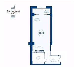 1-к квартира, вторичка, 42м2, 17/24 этаж
