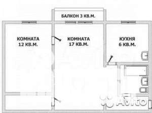 2-к квартира, вторичка, 44м2, 3/5 этаж