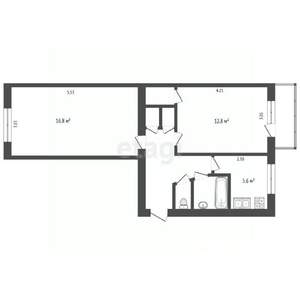 2-к квартира, вторичка, 47м2, 5/5 этаж