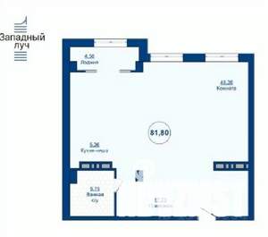 1-к квартира, вторичка, 83м2, 16/24 этаж