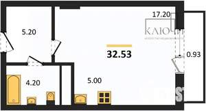 Студия квартира, вторичка, 31м2, 24/30 этаж