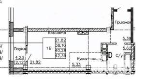 Студия квартира, вторичка, 42м2, 11/24 этаж