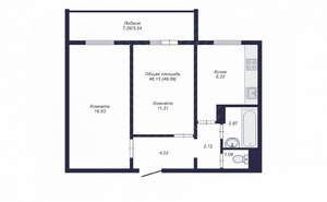 2-к квартира, вторичка, 49м2, 3/10 этаж