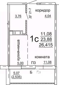 Студия квартира, вторичка, 26м2, 5/10 этаж