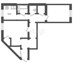 2-к квартира, вторичка, 68м2, 1/3 этаж