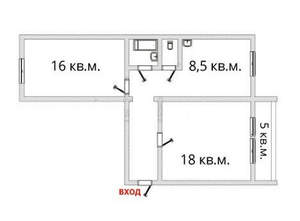 2-к квартира, вторичка, 57м2, 1/10 этаж