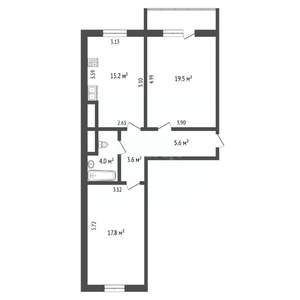 2-к квартира, вторичка, 66м2, 7/20 этаж